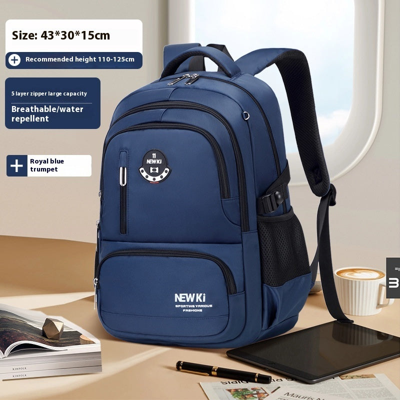 Vattentålig Skolväska i Oxfordtyg – Ergonomisk Ryggsäck för Ungdomar