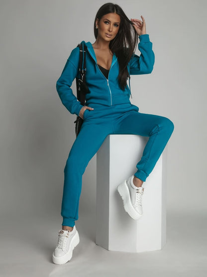 Women's insulated tracksuit set, turquoise FI761