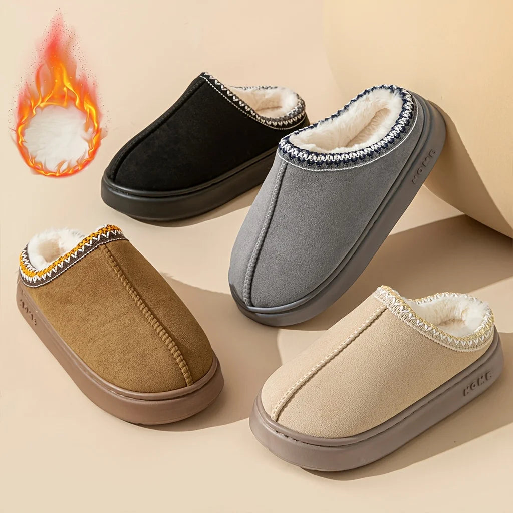 Warm slippers – soft sole and fleece lining for indoors and outdoors 