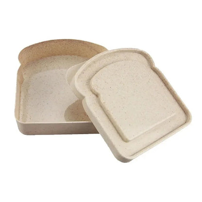 Toastformad lunchlåda i bambufiber med lock 2-pack