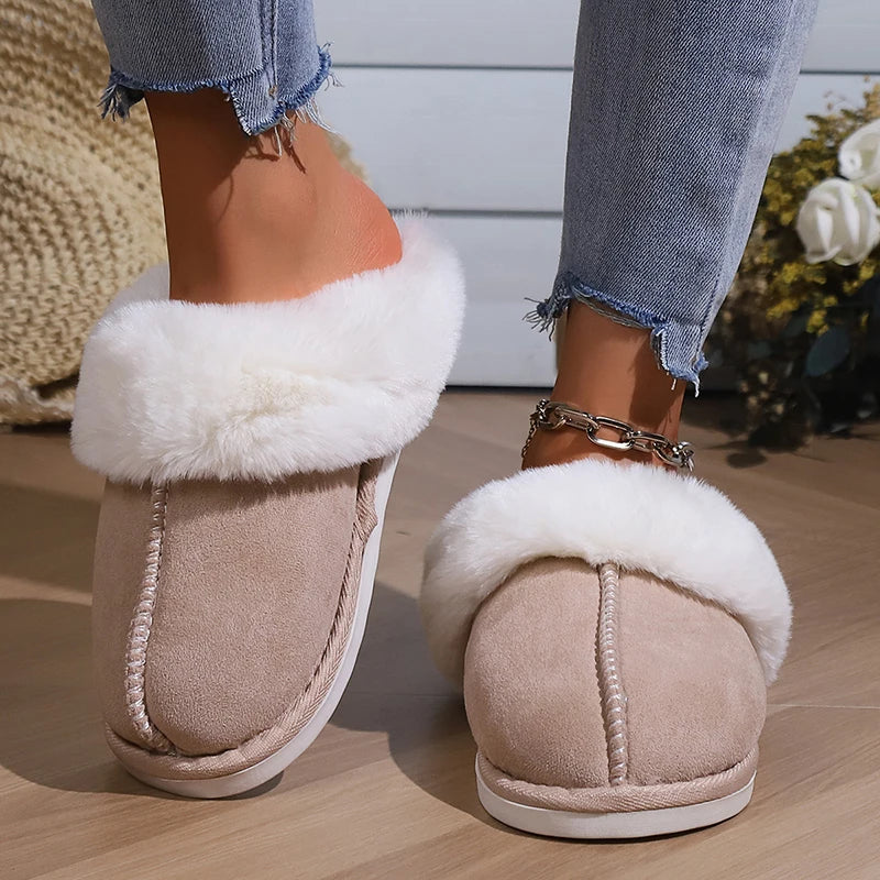 Winter slippers – soft faux fur &amp; suede-like material