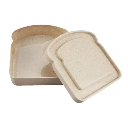 Toastformad lunchlåda i bambufiber med lock 2-pack