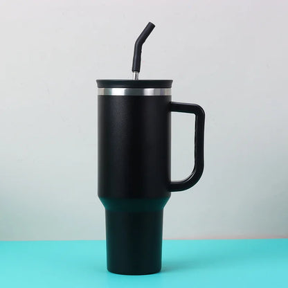 Rostfria sugrör med silikonspets – 2-pack för Stanley 30/40 oz + borste