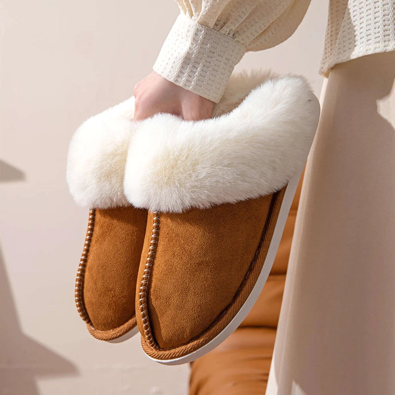 Winter slippers – soft faux fur &amp; suede-like material