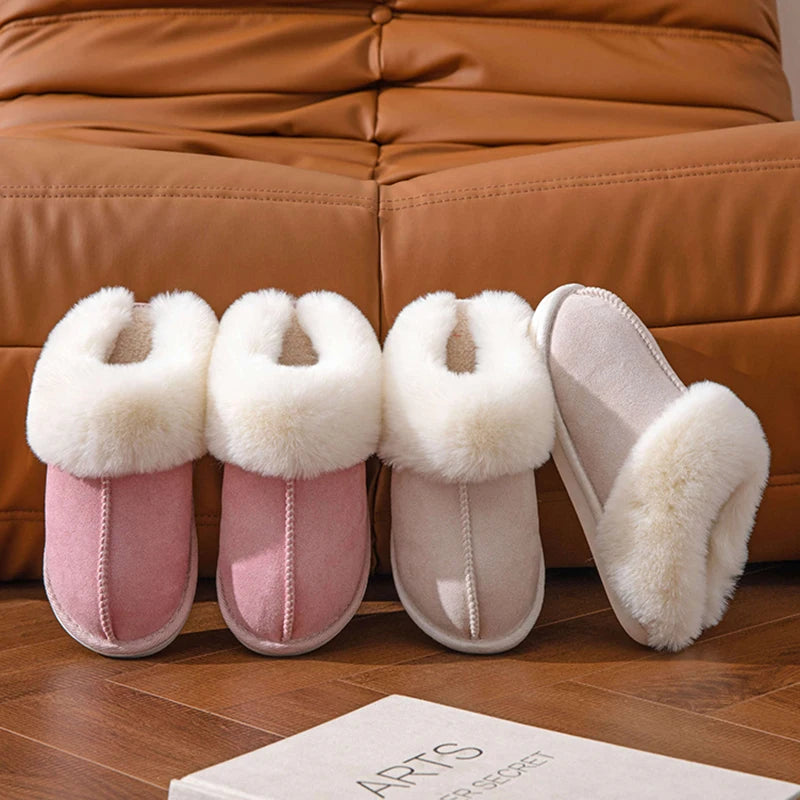 Winter slippers – soft faux fur &amp; suede-like material
