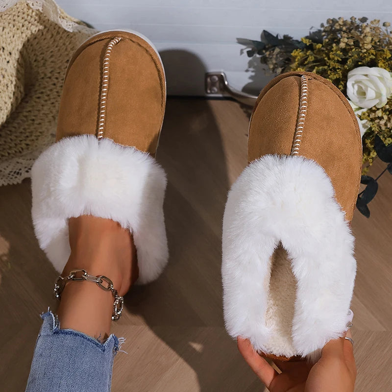 Winter slippers – soft faux fur &amp; suede-like material