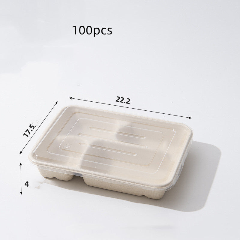 Miljövänliga matlådor i papper och sockerrör – 100-pack i flera storlekar och fack