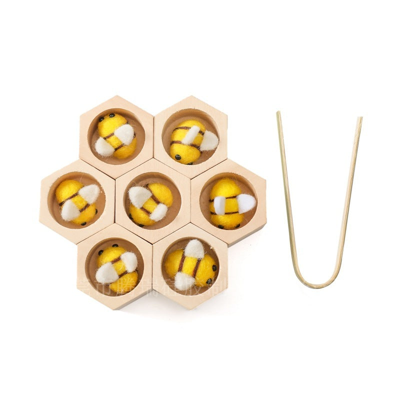 Montessori Early Education Wooden Bee Toy Children's Hand-eye Coordination Concentration Training