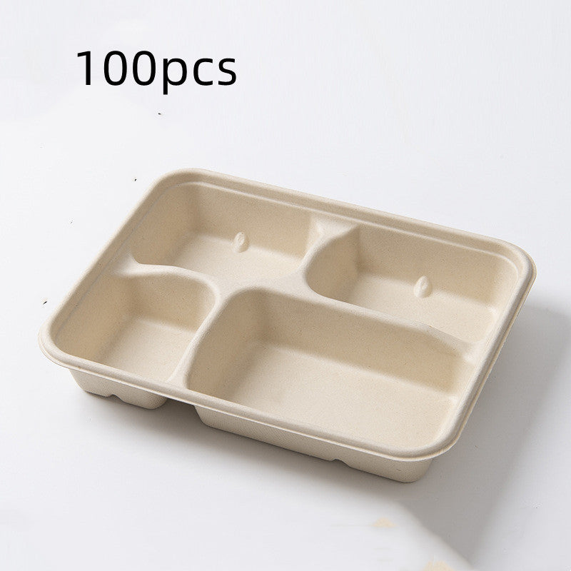 Miljövänliga matlådor i papper och sockerrör – 100-pack i flera storlekar och fack