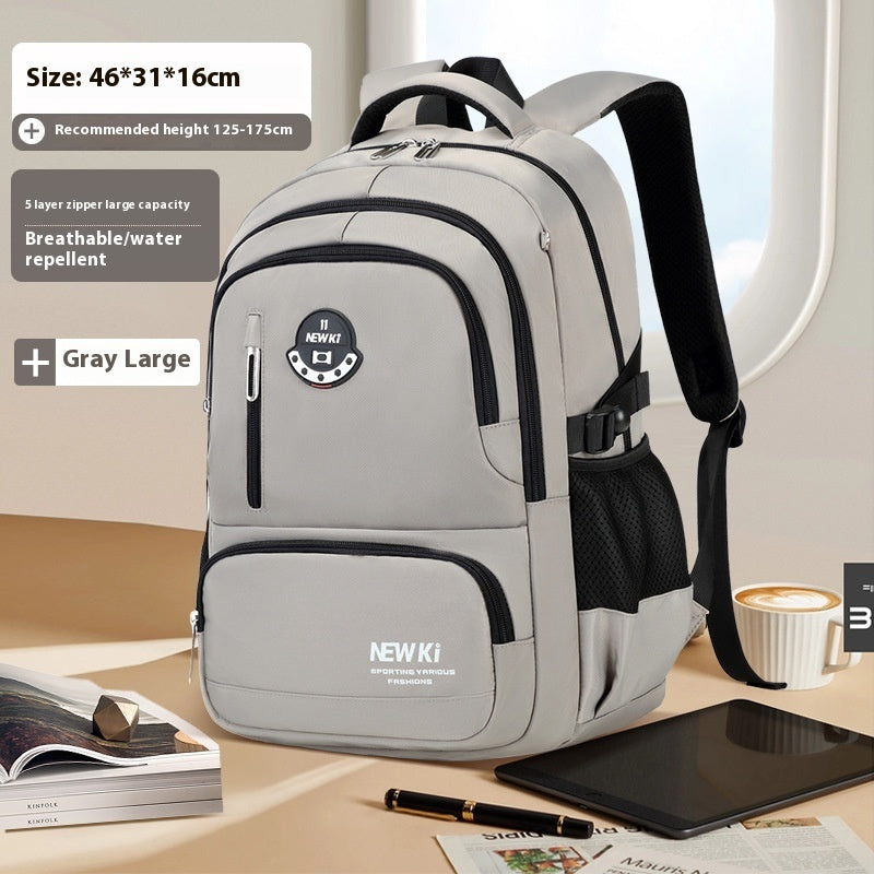 Vattentålig Skolväska i Oxfordtyg – Ergonomisk Ryggsäck för Ungdomar