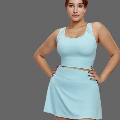 Plus Size Yoga Top – andningsbar mesh och slimmande passform