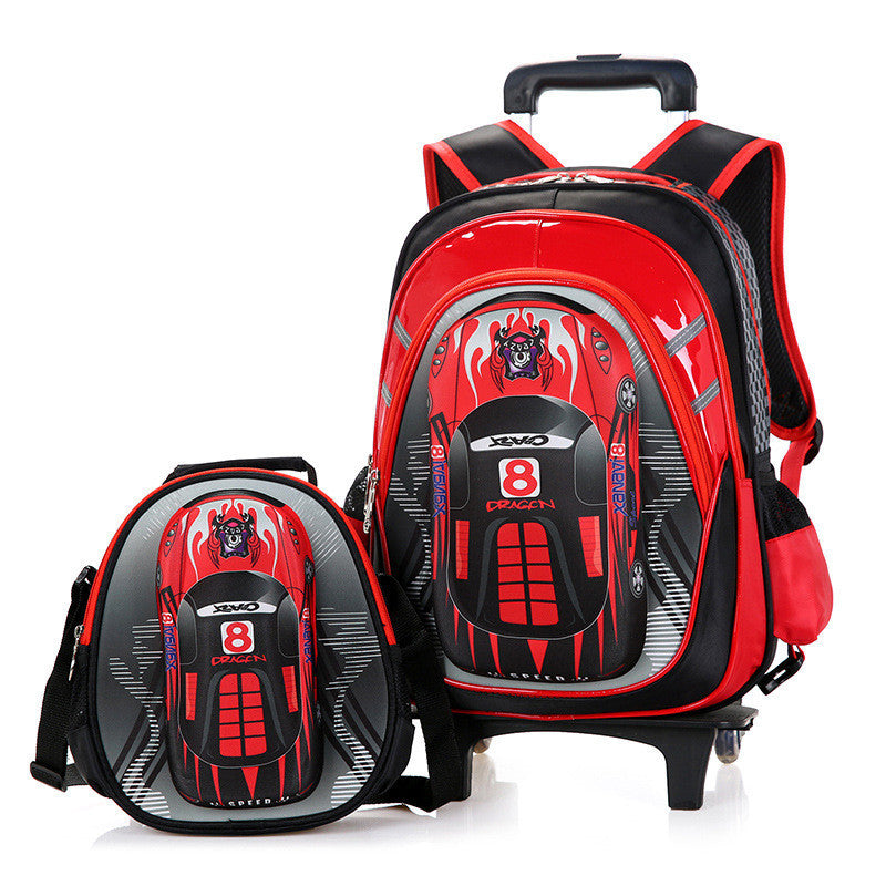 Practical 2-in-1 school backpack with removable trolley handle