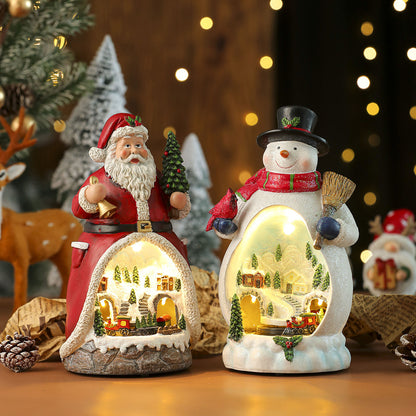 Roterande LED-Juldekoration i Resin