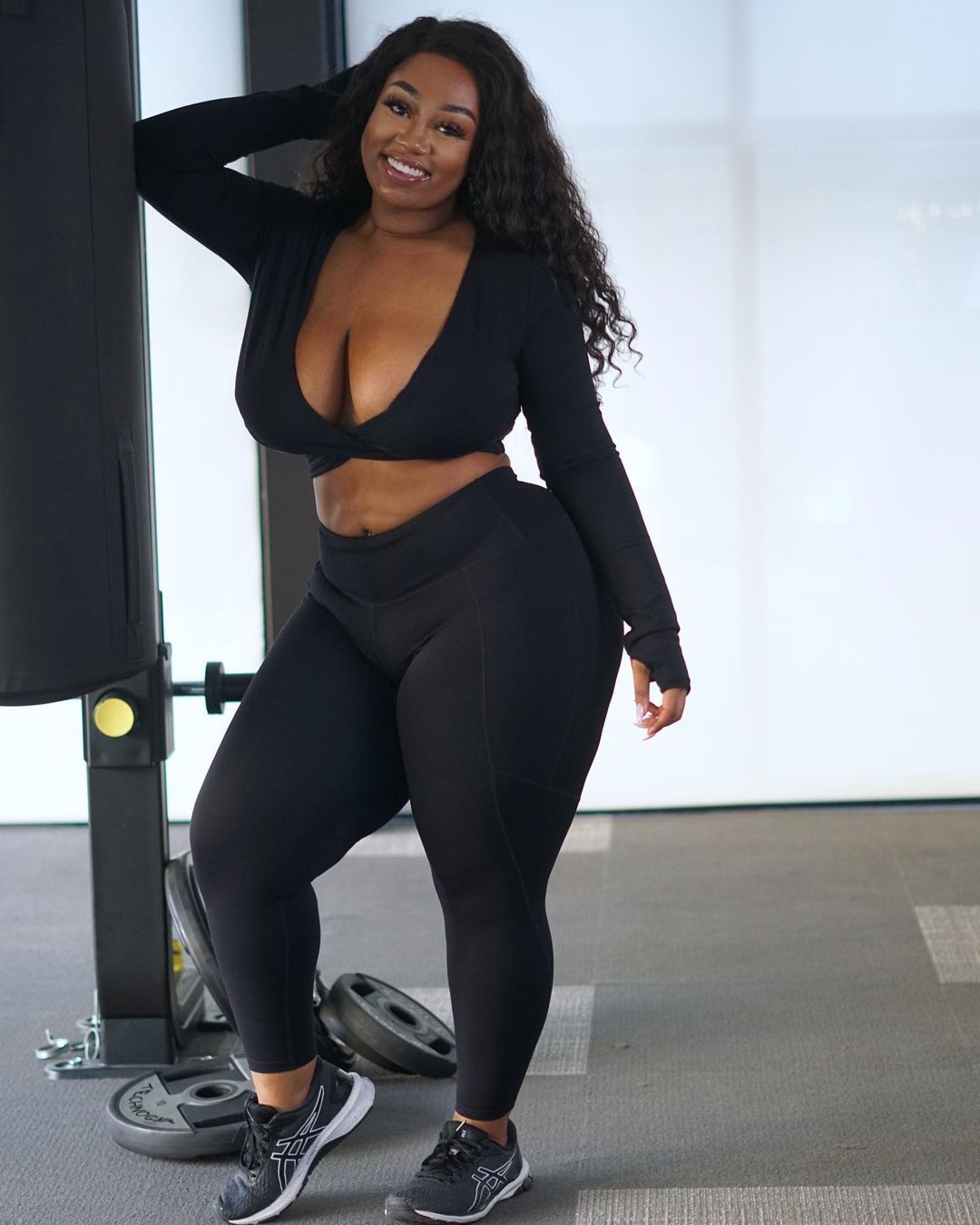 Plus size yogaset – tvådelat träningsset