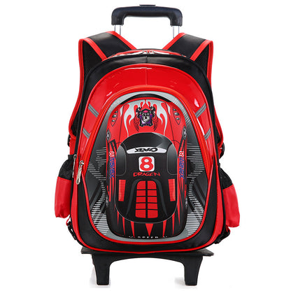 Practical 2-in-1 school backpack with removable trolley handle