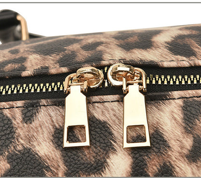 Leopard-print large-capacity weekend bag