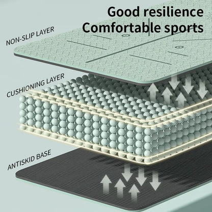 TPE yoga mat – non-slip two-tone design with carrying strap and mesh bag