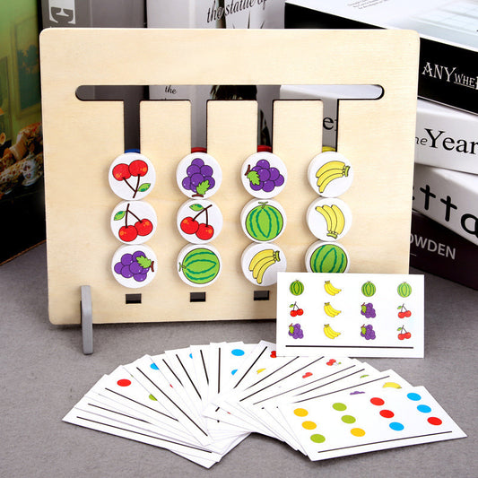 Four-color Fruit Logic Game Double-sided Wooden Educational Toys