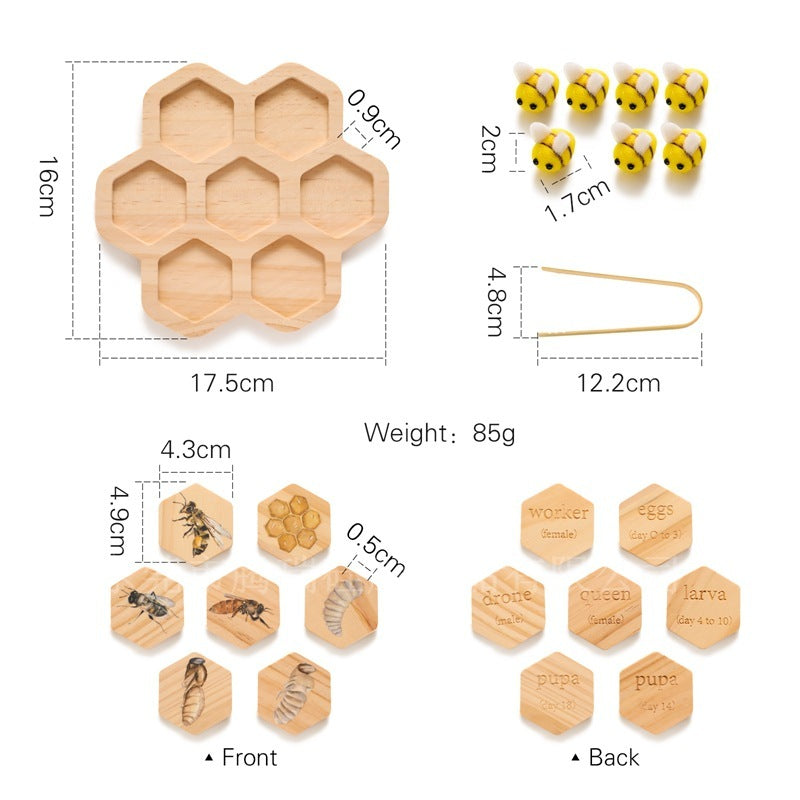 Montessori Early Education Wooden Bee Toy Children's Hand-eye Coordination Concentration Training