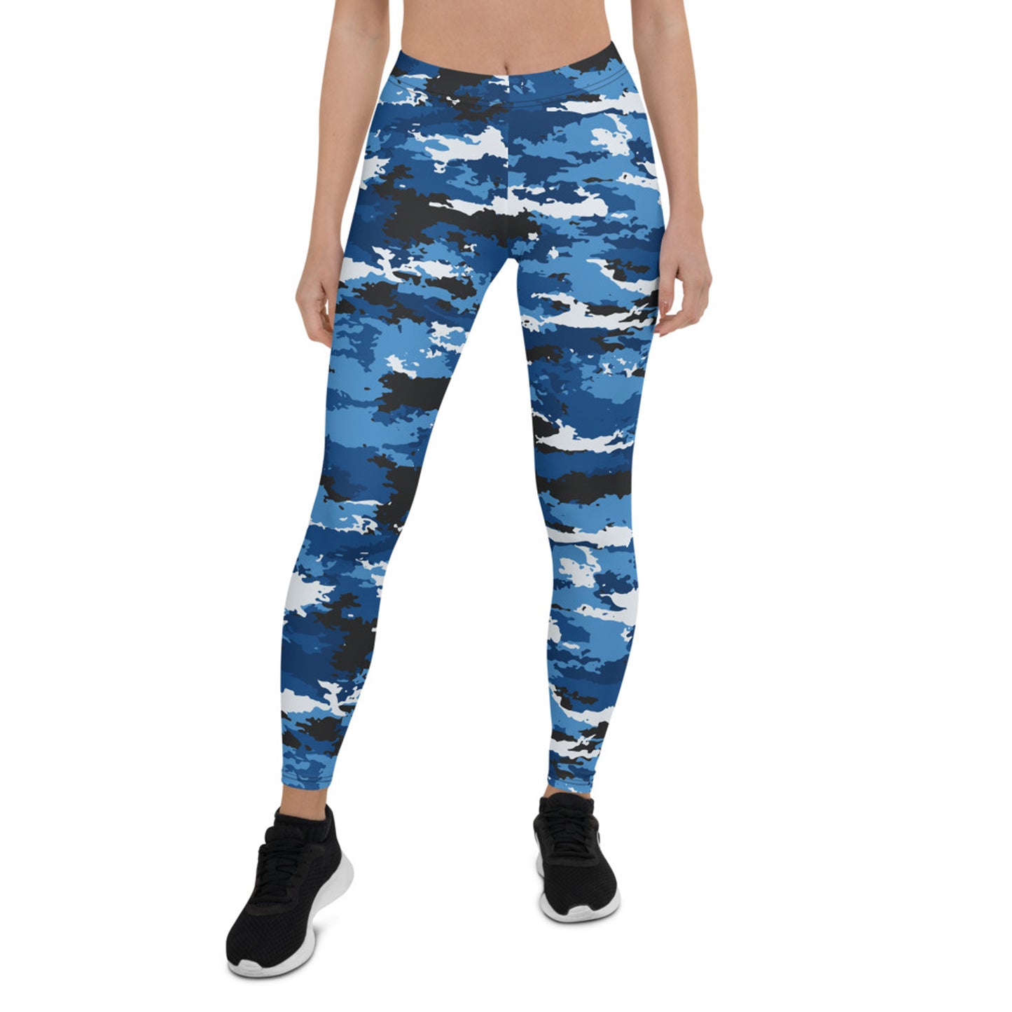 Tränings leggings premium dam – blå camo