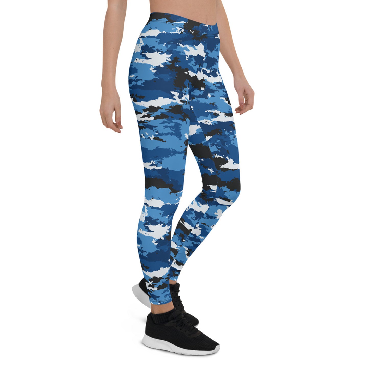 Tränings leggings premium dam – blå camo