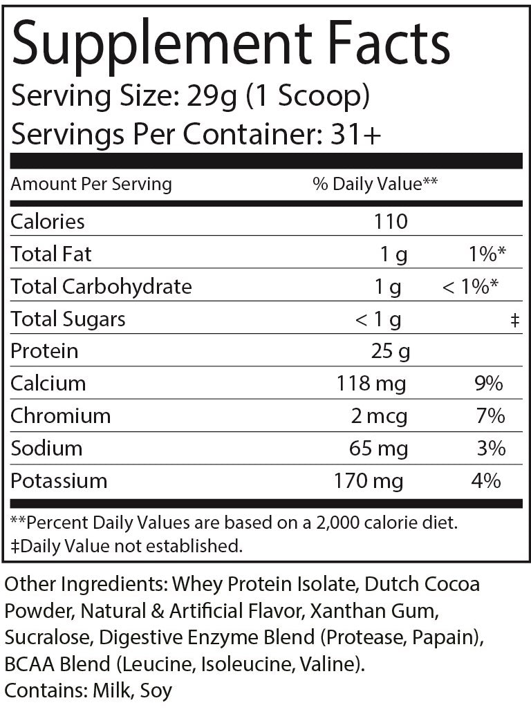 Pure Whey Isolate – 100% vassleisolat med 25 g protein (Chocolate)