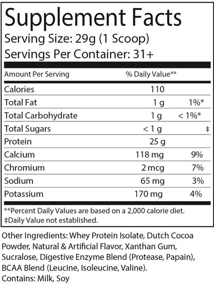 Pure Whey Isolate – 100% vassleisolat med 25 g protein (Chocolate)