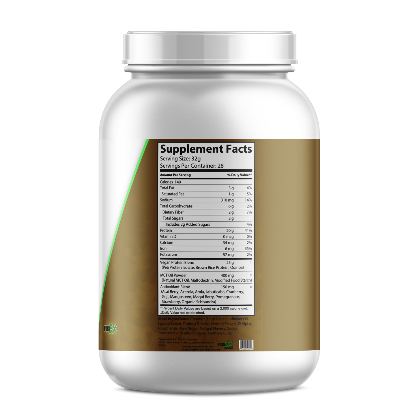 Pure Plant Protein – Choklad, 100% växtbaserat proteinpulver 20 g