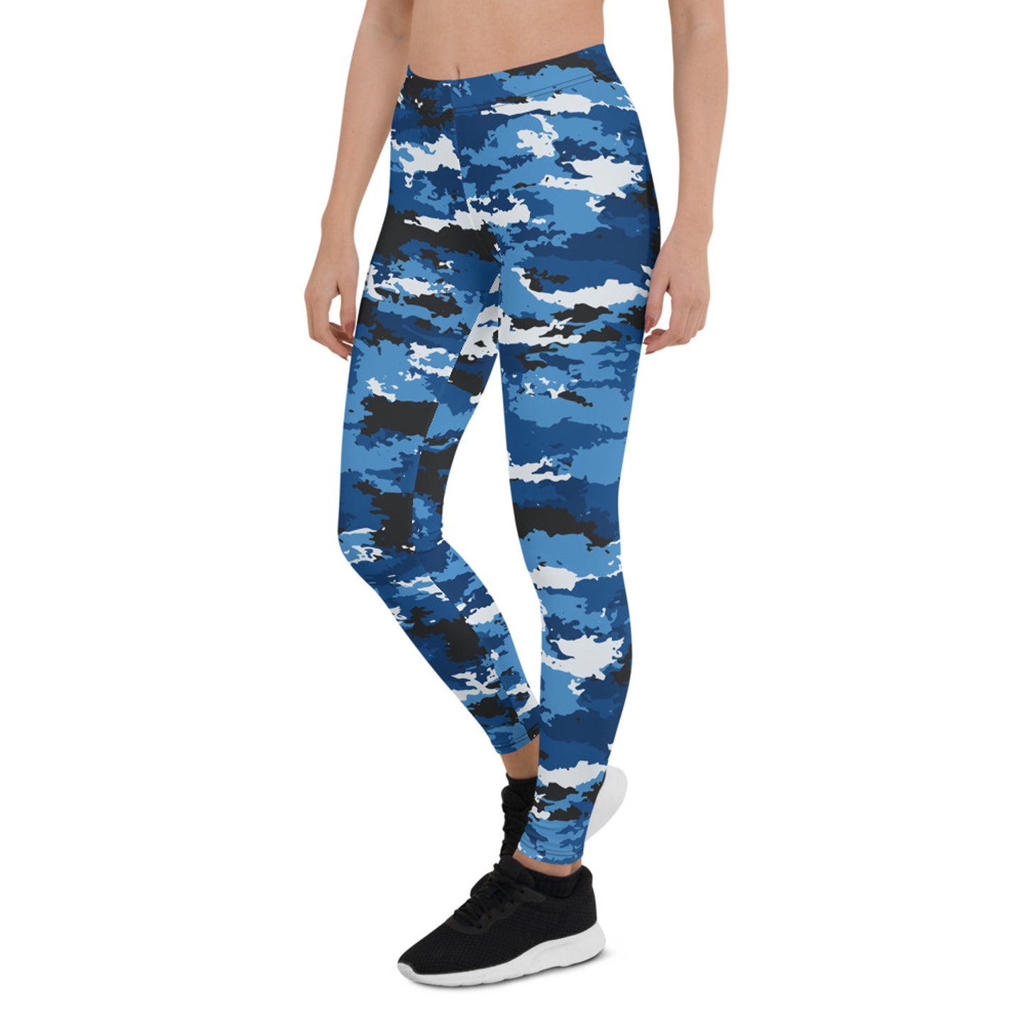 Tränings leggings premium dam – blå camo