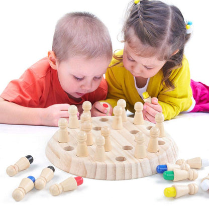 Wooden memory game with sticks - educational game for children 