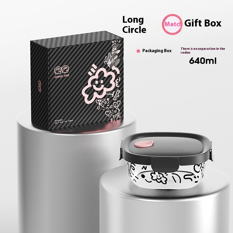 Glass lunch box with cute motifs – microwave safe &amp; heat resistant