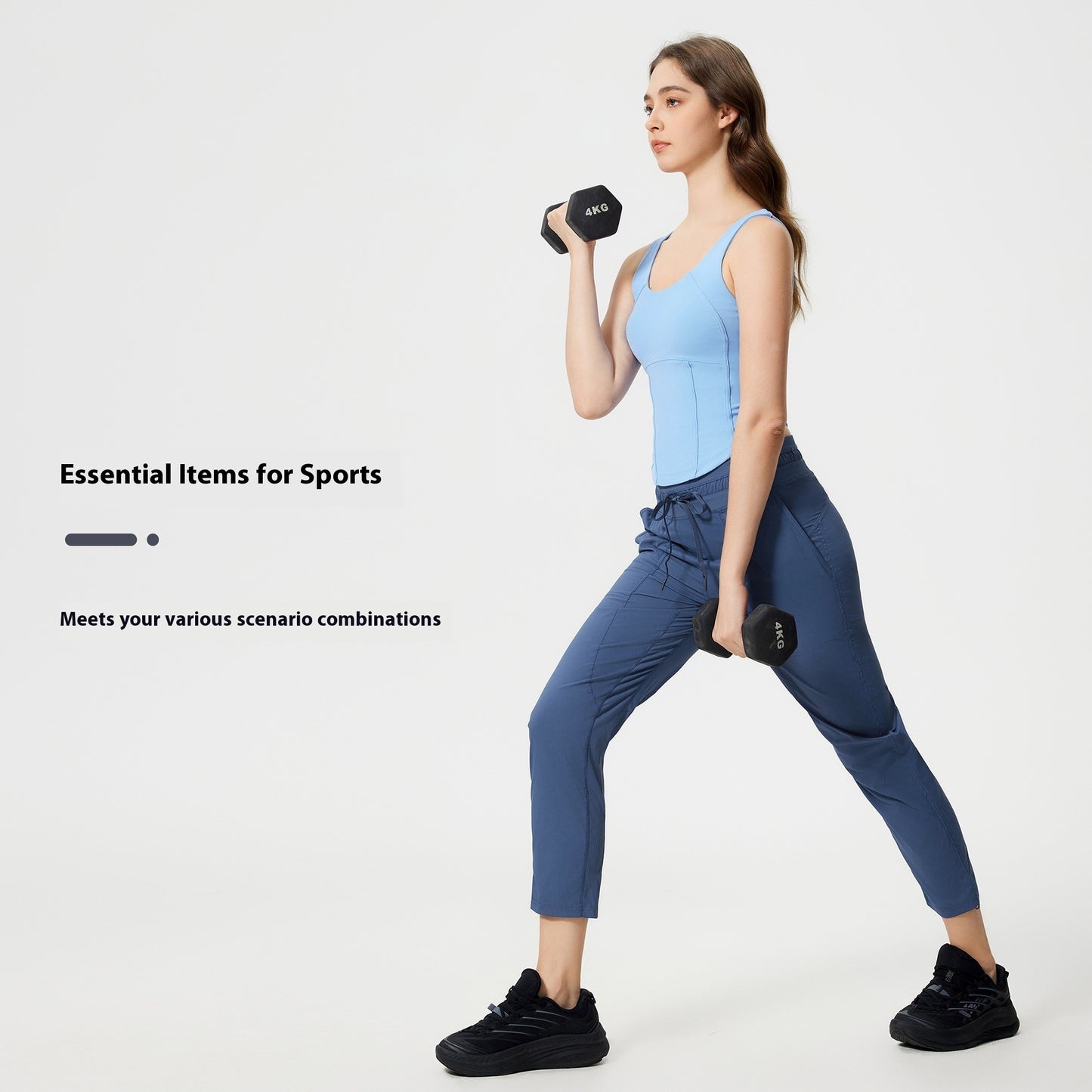 Lätta och svala träningsbyxor i cropped modell