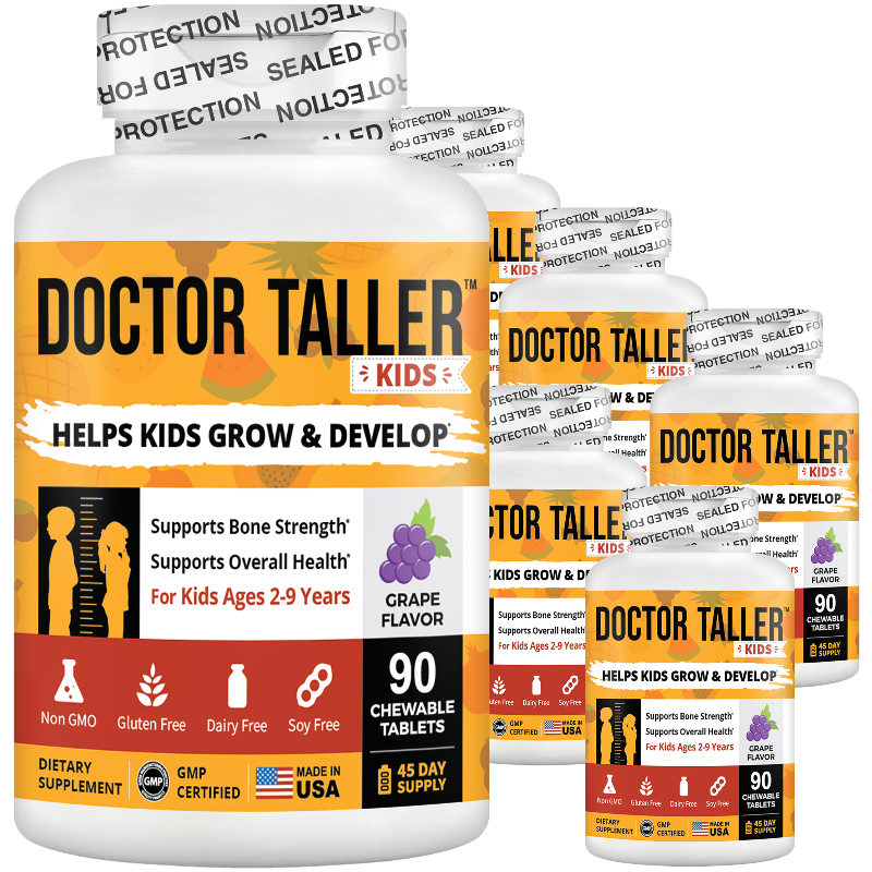 Doctor Taller Kids, Grape Multivitamins, Ages 2-9, 90 Vegan Chewables