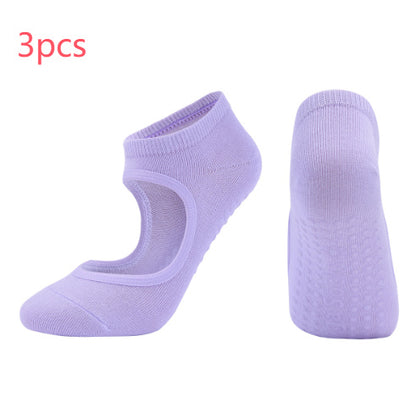 Mjuka yogasockar i kammad bomull