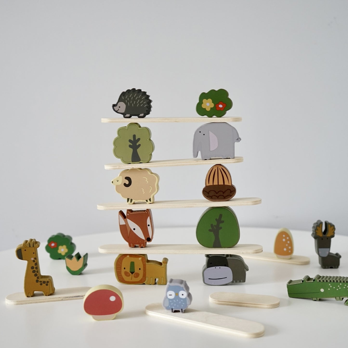 Balance Building Blocks with Animals – Wooden Toy for Early Learning