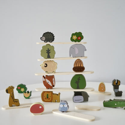 Balance Building Blocks with Animals – Wooden Toy for Early Learning