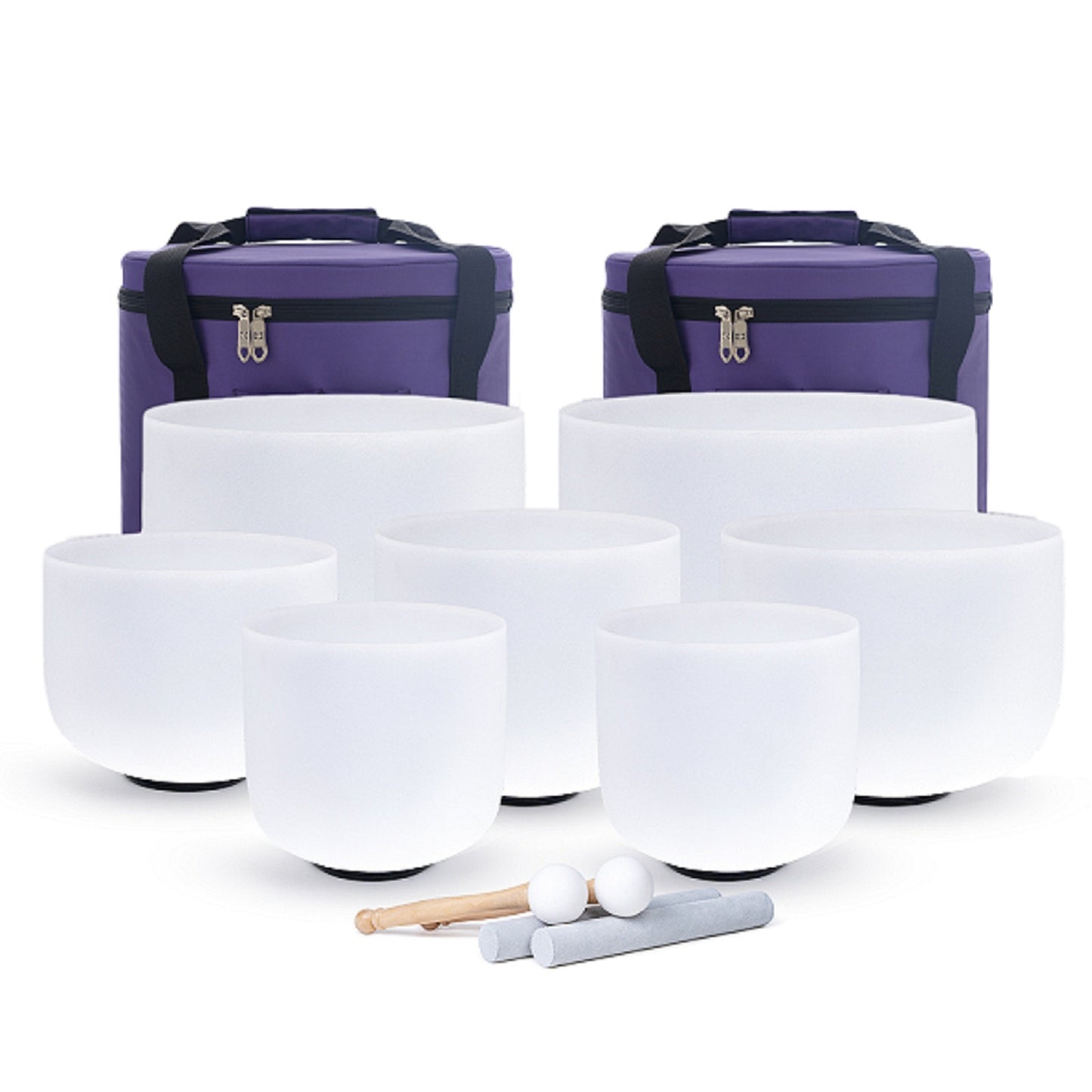 Crystal singing bowls – handmade set for meditation and healing