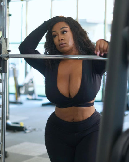 Plus size yogaset – tvådelat träningsset