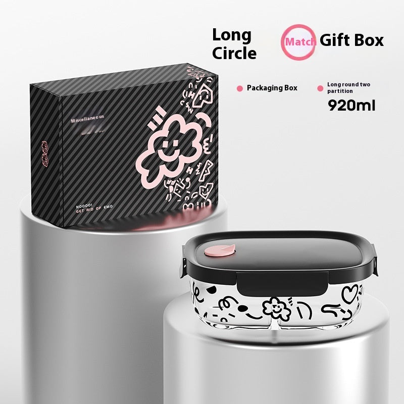 Glass lunch box with cute motifs – microwave safe &amp; heat resistant