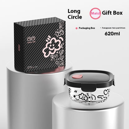 Glass lunch box with cute motifs – microwave safe &amp; heat resistant