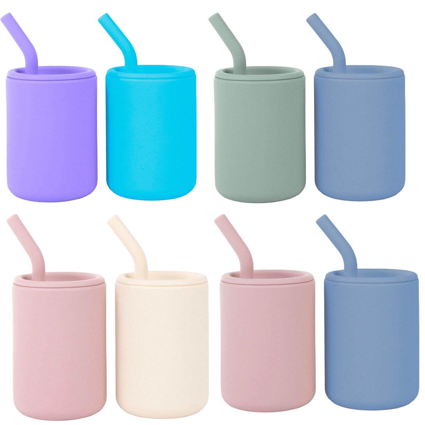 Spillfri Silikonkopp för Barn – 210 ml med Lock & Sugrör