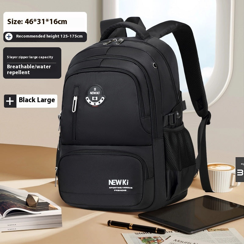 Vattentålig Skolväska i Oxfordtyg – Ergonomisk Ryggsäck för Ungdomar