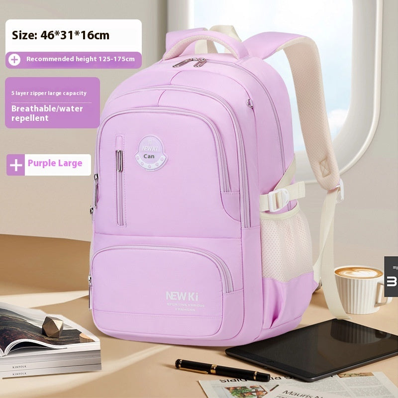 Vattentålig Skolväska i Oxfordtyg – Ergonomisk Ryggsäck för Ungdomar