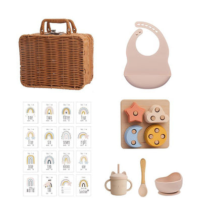 Silikonleksaker för spädbarn – stapel- och formset i flera färger