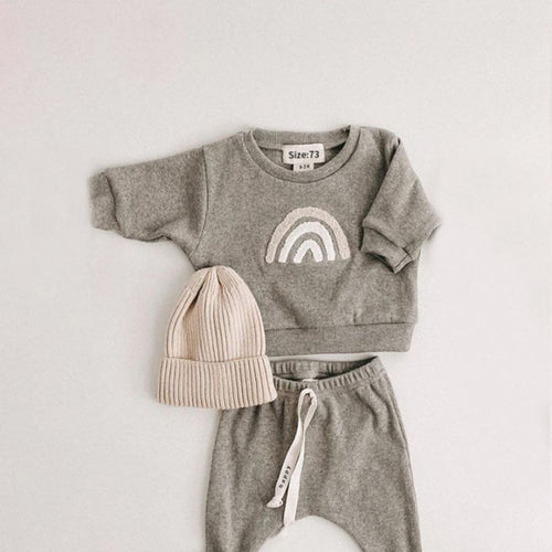 Baby Set with Rainbow and Sun – Hoodie &amp; Pants