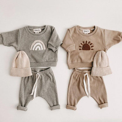 Baby Set with Rainbow and Sun – Hoodie &amp; Pants