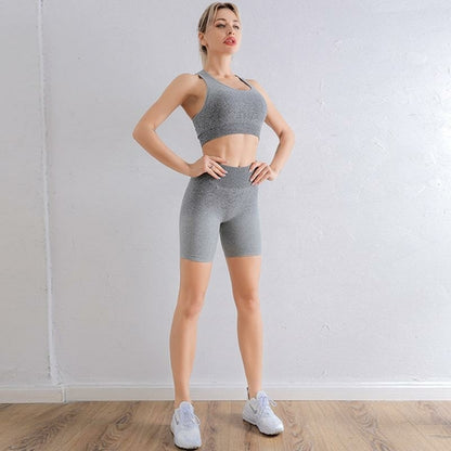 2021 Sports Set Women Gradient Fitness Yoga Tracksuit Gym Jogging